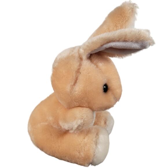 Vintage 1987 Applause Woodland Bunny Plush Rabbit 8" Peach White Stuffed Animal - Picture 12 of 12
